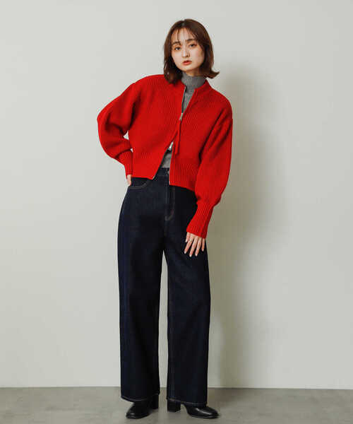 赤と黒のニットセーター sサイズ セール】クルーネックジップセーター（ニット/セーター）｜SENSE OF