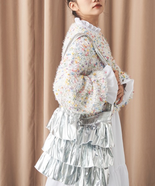 MERLOT（メルロー）の「メタリックフリルショルダーバッグ（ショルダーバッグ・レディース・ブラック/シルバー/ホワイト・FREE）」の14枚目の写真