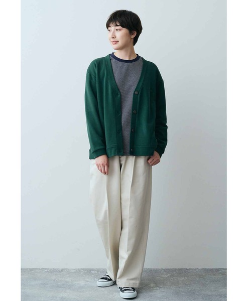 THREE FIFTY STANDARD（スリーフィフティースタンダード）の「ＴＨＲＥＥ　ＦＩＦＴＹ　ＳＴＡＮＤＡＲＤ　Ｖネックカーディガン（カーディガン/ボレロ・レディース・ネイビー/グリーン・MEDIUM/LARGE/X-LARGE/XX-LARGE）」の3枚目の写真