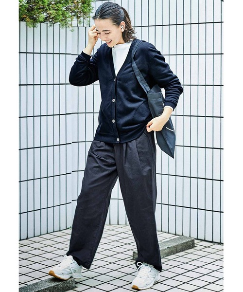 THREE FIFTY STANDARD（スリーフィフティースタンダード）の「ＴＨＲＥＥ　ＦＩＦＴＹ　ＳＴＡＮＤＡＲＤ　Ｖネックカーディガン（カーディガン/ボレロ・レディース・ネイビー/グリーン・MEDIUM/LARGE/X-LARGE/XX-LARGE）」の8枚目の写真