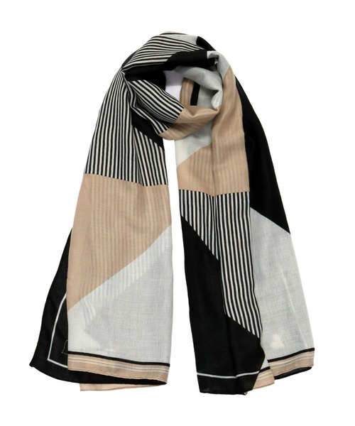 TOKYO SHIRTS（トウキョウシャツ）の「幾何柄　ストール（ストール/ショール・レディース・ベージュ/イエロー・FREE）」の3枚目の写真