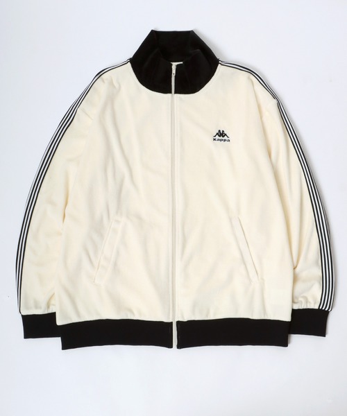 Kappa（カッパ）の「Kappa（カッパ）サイドライン ベロアトラックジャケット/ブランドワンポイントロゴ刺繍 ラインジャージ（ジャージ・メンズ・ブラウン/ブラック/ワインレッド/アイボリー・M/L/XL）」の5枚目の写真