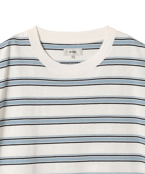 BEAMS（ビームス）の「BEAMS / ルーズボーダー Tシャツ（Tシャツ/カットソー・メンズ・グレー/サンドベージュ/ホワイト・L/M/S/XL）」の11枚目の写真