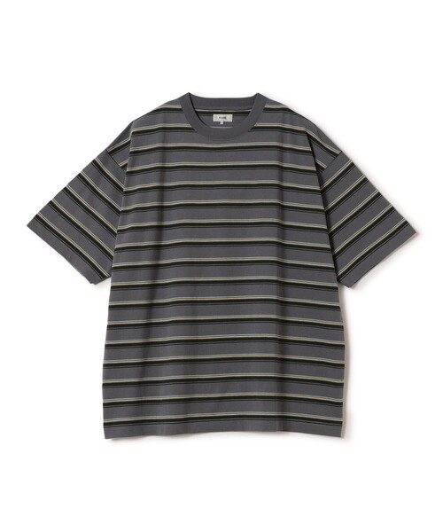 BEAMS（ビームス）の「BEAMS / ルーズボーダー Tシャツ（Tシャツ/カットソー・メンズ・グレー/サンドベージュ/ホワイト・L/M/S/XL）」の6枚目の写真