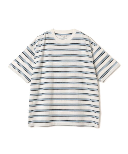 BEAMS（ビームス）の「BEAMS / ルーズボーダー Tシャツ（Tシャツ/カットソー・メンズ・グレー/サンドベージュ/ホワイト・L/M/S/XL）」の15枚目の写真