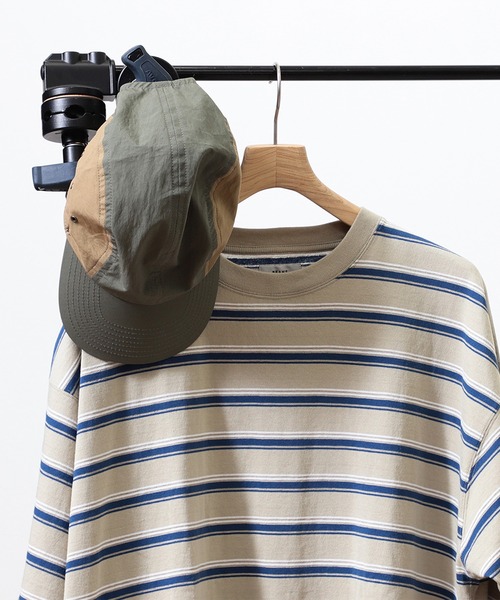 BEAMS（ビームス）の「BEAMS / ルーズボーダー Tシャツ（Tシャツ/カットソー・メンズ・グレー/サンドベージュ/ホワイト・L/M/S/XL）」の14枚目の写真