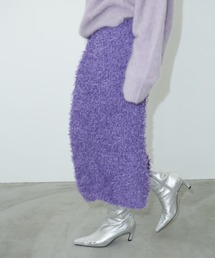 TULLE SHAGGY KNIT SKIRT/チュールシャギーニットスカート