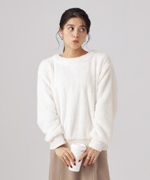 ◆ふわふわもこもこリブ切替ボアトップス