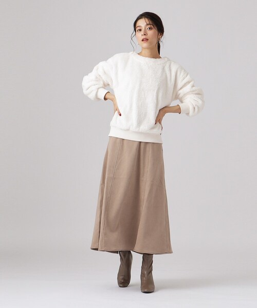 DRESKIP（ドレスキップ）の「◆ふわふわもこもこリブ切替ボアトップス（Tシャツ/カットソー・レディース・オフホワイト/ブルー/ベージュ/ピンク系・02/03/04）」の18枚目の写真