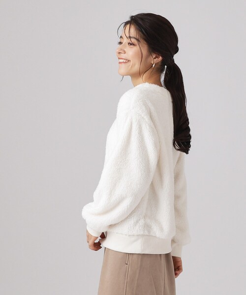 DRESKIP（ドレスキップ）の「◆ふわふわもこもこリブ切替ボアトップス（Tシャツ/カットソー・レディース・オフホワイト/ブルー/ベージュ/ピンク系・02/03/04）」の20枚目の写真