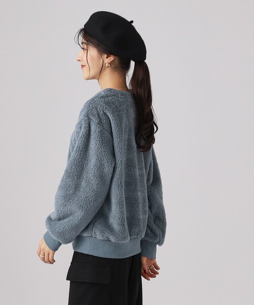 DRESKIP（ドレスキップ）の「◆ふわふわもこもこリブ切替ボアトップス（Tシャツ/カットソー・レディース・オフホワイト/ブルー/ベージュ/ピンク系・02/03/04）」の7枚目の写真