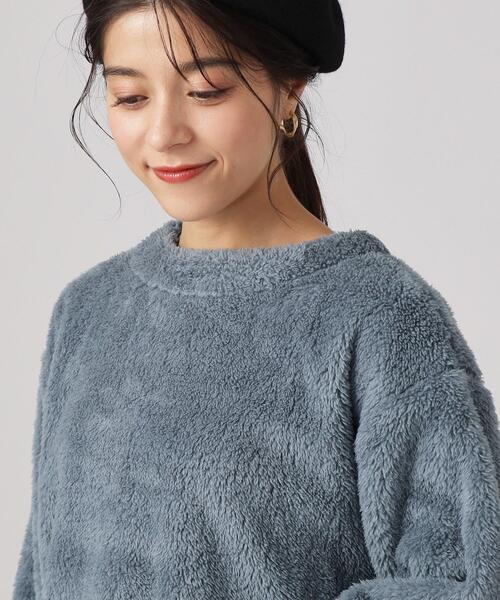 DRESKIP（ドレスキップ）の「◆ふわふわもこもこリブ切替ボアトップス（Tシャツ/カットソー・レディース・オフホワイト/ブルー/ベージュ/ピンク系・02/03/04）」の12枚目の写真