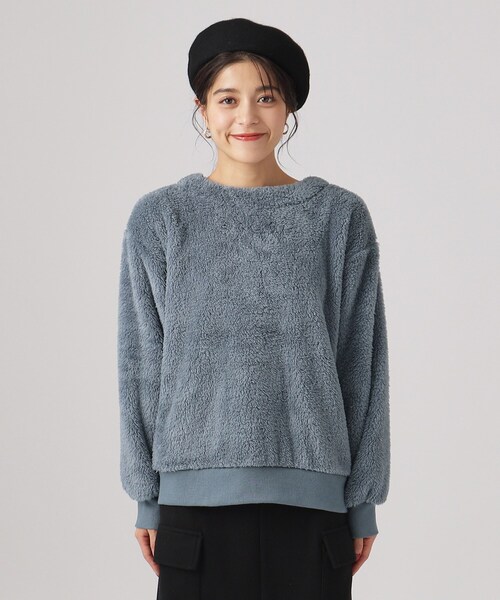 DRESKIP（ドレスキップ）の「◆ふわふわもこもこリブ切替ボアトップス（Tシャツ/カットソー・レディース・オフホワイト/ブルー/ベージュ/ピンク系・02/03/04）」の14枚目の写真