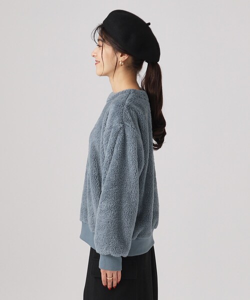 DRESKIP（ドレスキップ）の「◆ふわふわもこもこリブ切替ボアトップス（Tシャツ/カットソー・レディース・オフホワイト/ブルー/ベージュ/ピンク系・02/03/04）」の15枚目の写真