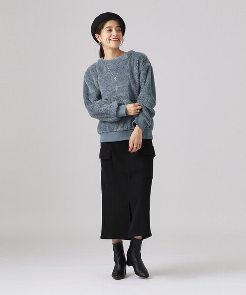 DRESKIP（ドレスキップ）の「◆ふわふわもこもこリブ切替ボアトップス（Tシャツ/カットソー・レディース・オフホワイト/ブルー/ベージュ/ピンク系・02/03/04）」の17枚目の写真