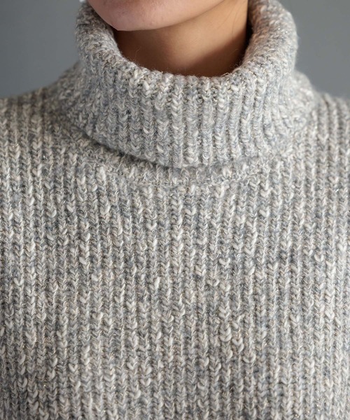 RAW FUDGE(ローファッジ)の「ラメ入りミックスヤーンニットベスト(ニット/セーター・レディース・グレー/オフホワイト/ブラック・M)」の16枚目の写真