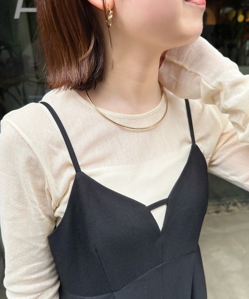 iso（イソ）の「シンプルメタルチョーカーネックレス/ネックカフ（チョーカー・レディース・シルバー/ゴールド・FREE）」の5枚目の写真