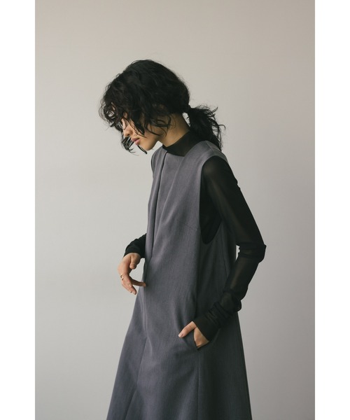 STYLEMIXER(スタイルミキサー)の「レイヤーネックフレアワンピース(ワンピース・レディース・ブラック/グレー・MEDIUM/SMALL)」の16枚目の写真