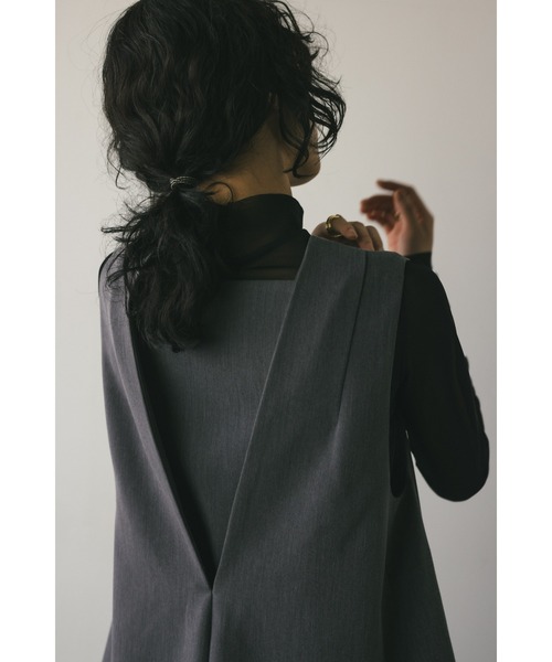 STYLEMIXER(スタイルミキサー)の「レイヤーネックフレアワンピース(ワンピース・レディース・ブラック/グレー・MEDIUM/SMALL)」の18枚目の写真
