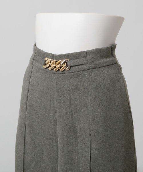 Julia Boutique（ジュリアブティック）の「チェーンデザインハイウエストストレートパンツ/23590（その他パンツ・レディース・グレー/ブラック・ONE）」の10枚目の写真