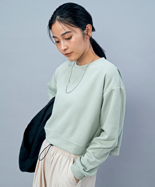 LIENCOEUR（リアンクール）の「ショートフライストップス（Tシャツ/カットソー・レディース・ライトイエロー/グレー/ライトグリーン/アイボリー/ライトブルー・FREE）」の4枚目の写真