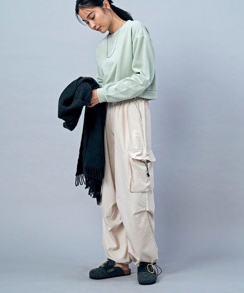 LIENCOEUR（リアンクール）の「ショートフライストップス（Tシャツ/カットソー・レディース・ライトイエロー/グレー/ライトグリーン/アイボリー/ライトブルー・FREE）」の10枚目の写真