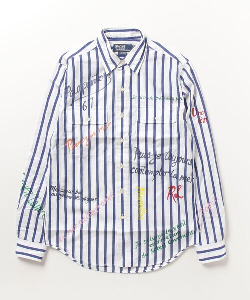 完売品　XL ポロラルフローレン　ストライプ　ポプリン　プリント　ワークシャツ POLO RALPH LAUREN（ポロ ラルフ ローレン）の「クラシック