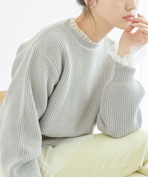 ROPE' PICNIC（ロペピクニック）の「ラメ畔ニットプルオーバー（ニット/セーター・レディース・ブラック/ピンク/イエロー/オフホワイト/グレー・38）」の3枚目の写真