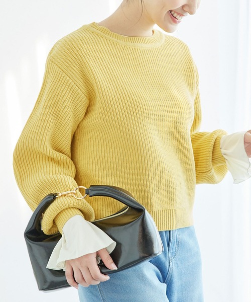 ROPE' PICNIC（ロペピクニック）の「ラメ畔ニットプルオーバー（ニット/セーター・レディース・ブラック/ピンク/イエロー/オフホワイト/グレー・38）」の4枚目の写真