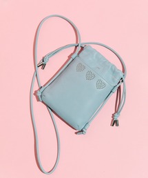BEAURE ヴュレ カウレザー ハートスタッズ 巾着 スマホショルダー