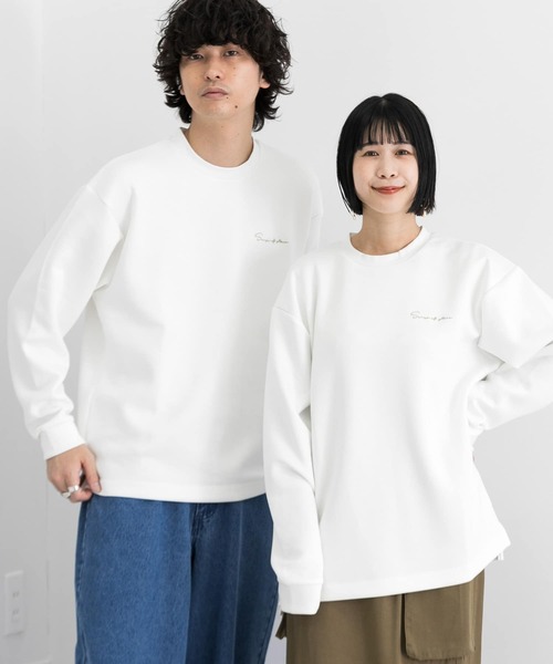 SENSE OF PLACE by URBAN RESEARCH（センスオブプレイスバイアーバンリサーチ）の「『ユニセックス』シシュウダンボールポンチロングTシャツ（Tシャツ/カットソー・メンズ・ライトグレー/ブラック系その他/ブルー/ライトベージュ/ホワイト/チャコールグレー/ブラック/グリーン/ホワイト系その他・MEDIUM/LARGE）」の3枚目の写真