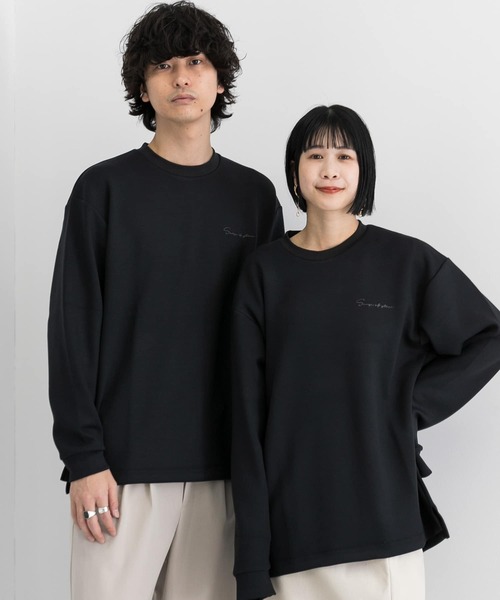 SENSE OF PLACE by URBAN RESEARCH（センスオブプレイスバイアーバンリサーチ）の「『ユニセックス』シシュウダンボールポンチロングTシャツ（Tシャツ/カットソー・メンズ・ライトグレー/ブラック系その他/ブルー/ライトベージュ/ホワイト/チャコールグレー/ブラック/グリーン/ホワイト系その他・MEDIUM/LARGE）」の4枚目の写真
