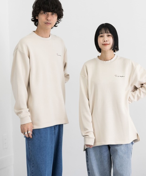 SENSE OF PLACE by URBAN RESEARCH（センスオブプレイスバイアーバンリサーチ）の「『ユニセックス』シシュウダンボールポンチロングTシャツ（Tシャツ/カットソー・メンズ・ライトグレー/ブラック系その他/ブルー/ライトベージュ/ホワイト/チャコールグレー/ブラック/グリーン/ホワイト系その他・MEDIUM/LARGE）」の11枚目の写真
