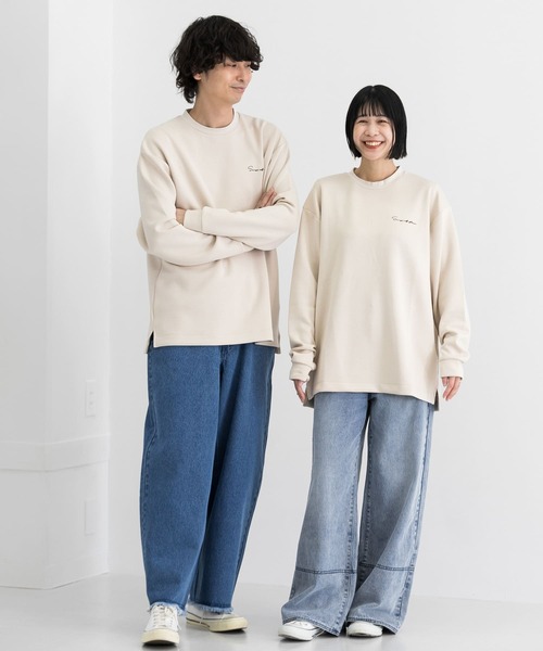 SENSE OF PLACE by URBAN RESEARCH（センスオブプレイスバイアーバンリサーチ）の「『ユニセックス』シシュウダンボールポンチロングTシャツ（Tシャツ/カットソー・メンズ・ライトグレー/ブラック系その他/ブルー/ライトベージュ/ホワイト/チャコールグレー/ブラック/グリーン/ホワイト系その他・MEDIUM/LARGE）」の13枚目の写真