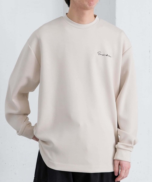 SENSE OF PLACE by URBAN RESEARCH（センスオブプレイスバイアーバンリサーチ）の「『ユニセックス』シシュウダンボールポンチロングTシャツ（Tシャツ/カットソー・メンズ・ライトグレー/ブラック系その他/ブルー/ライトベージュ/ホワイト/チャコールグレー/ブラック/グリーン/ホワイト系その他・MEDIUM/LARGE）」の15枚目の写真