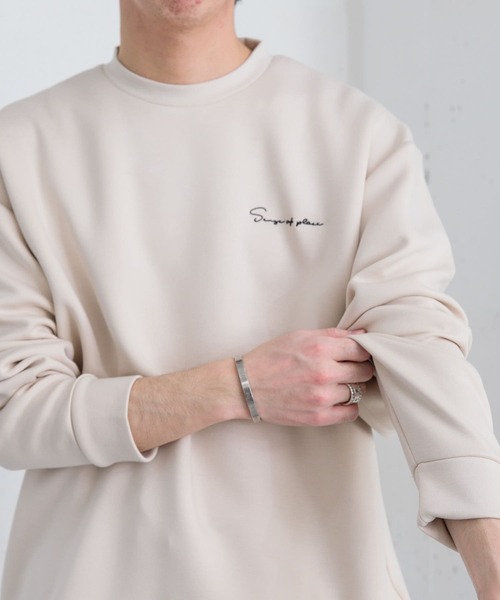 SENSE OF PLACE by URBAN RESEARCH（センスオブプレイスバイアーバンリサーチ）の「『ユニセックス』シシュウダンボールポンチロングTシャツ（Tシャツ/カットソー・メンズ・ライトグレー/ブラック系その他/ブルー/ライトベージュ/ホワイト/チャコールグレー/ブラック/グリーン/ホワイト系その他・MEDIUM/LARGE）」の17枚目の写真