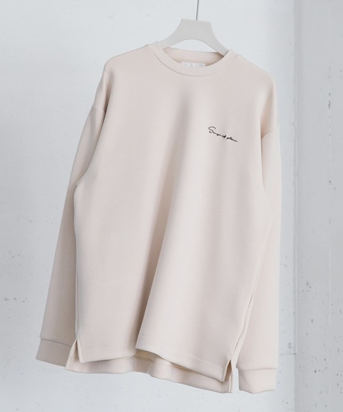 SENSE OF PLACE by URBAN RESEARCH（センスオブプレイスバイアーバンリサーチ）の「『ユニセックス』シシュウダンボールポンチロングTシャツ（Tシャツ/カットソー・メンズ・ライトグレー/ブラック系その他/ブルー/ライトベージュ/ホワイト/チャコールグレー/ブラック/グリーン/ホワイト系その他・MEDIUM/LARGE）」の7枚目の写真