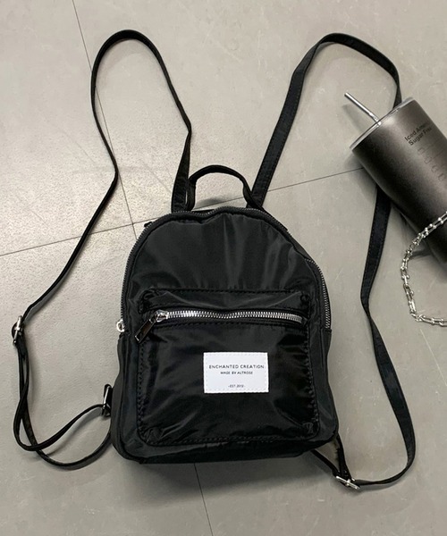 non-hedge(ノンヘッジ)の「ワッペンリュックサック(バックパック/リュック・レディース・グレー/ブラック/カーキ・FREE)」の2枚目の写真