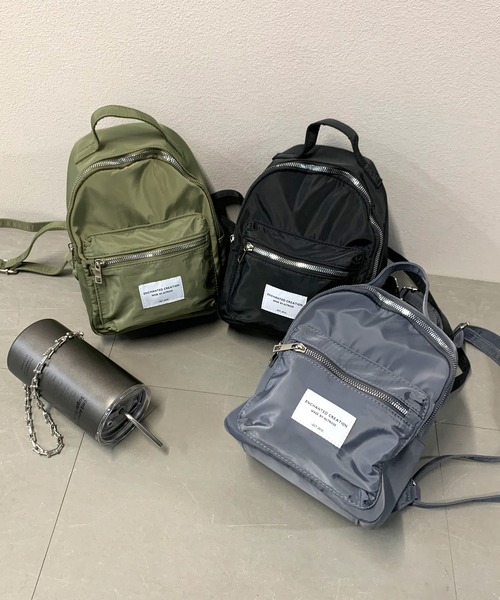 non-hedge(ノンヘッジ)の「ワッペンリュックサック(バックパック/リュック・レディース・グレー/ブラック/カーキ・FREE)」の4枚目の写真