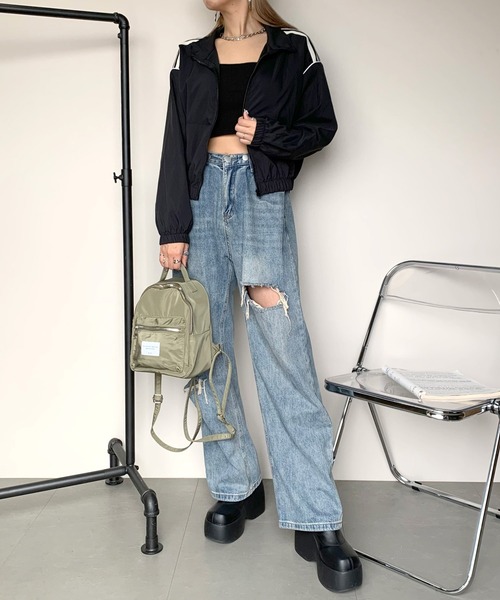 non-hedge(ノンヘッジ)の「ワッペンリュックサック(バックパック/リュック・レディース・グレー/ブラック/カーキ・FREE)」の6枚目の写真