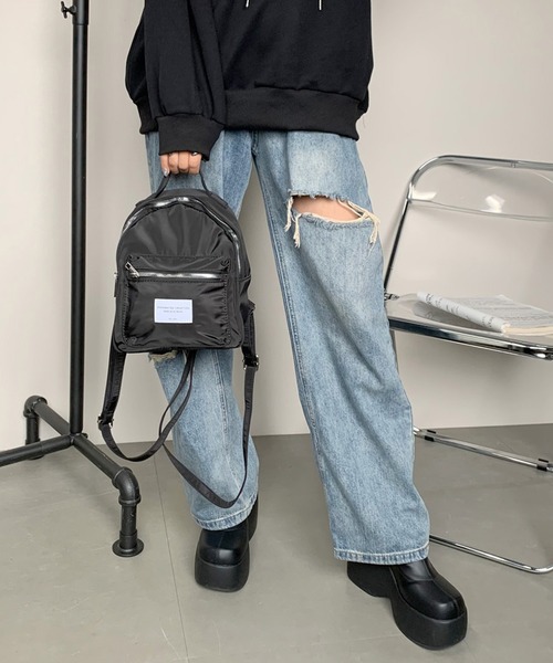 non-hedge(ノンヘッジ)の「ワッペンリュックサック(バックパック/リュック・レディース・グレー/ブラック/カーキ・FREE)」の10枚目の写真