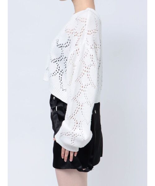 EMODA(エモダ)の「ハートクロシェニット(ニット/セーター・レディース・オレンジ/ホワイト/ライム/ブラック・FREE)」の16枚目の写真