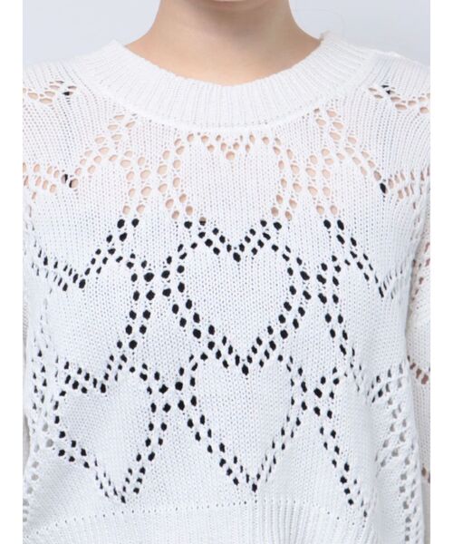 EMODA(エモダ)の「ハートクロシェニット(ニット/セーター・レディース・オレンジ/ホワイト/ライム/ブラック・FREE)」の18枚目の写真