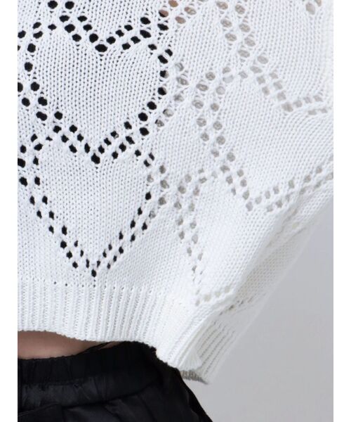 EMODA(エモダ)の「ハートクロシェニット(ニット/セーター・レディース・オレンジ/ホワイト/ライム/ブラック・FREE)」の20枚目の写真
