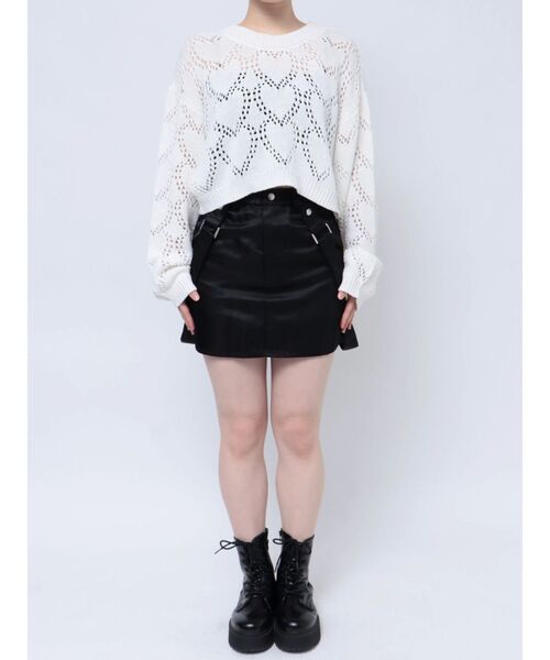 EMODA(エモダ)の「ハートクロシェニット(ニット/セーター・レディース・オレンジ/ホワイト/ライム/ブラック・FREE)」の22枚目の写真