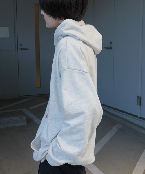 Red Cap Girl(レッドキャプガール)の「【PEZ × RED CAP GIRL】コラボ 25SS ビッグシルエット フロントプリントロゴ刺繍 プルオーバーパーカー フーディ ユニセックス(パーカー・メンズ・アイボリー/杢グレー/チャコールグレー/ネイビー・M/L)」の19枚目の写真