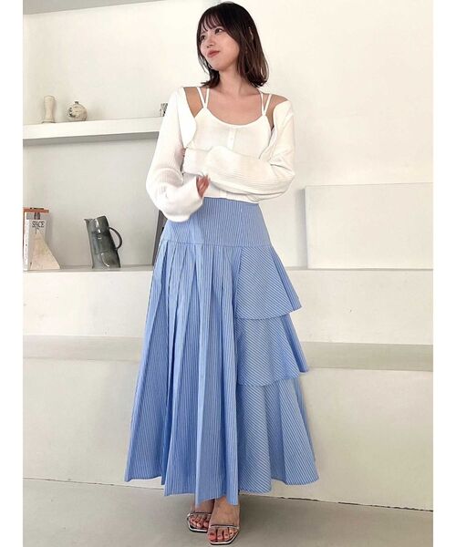 dazzlin（ダズリン）の「フロントボタンビスチェアンサンブル（アンサンブル・レディース・ピンク/ブラック/オフホワイト・FREE）」の11枚目の写真