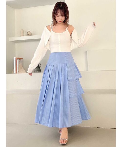 dazzlin（ダズリン）の「フロントボタンビスチェアンサンブル（アンサンブル・レディース・ピンク/ブラック/オフホワイト・FREE）」の12枚目の写真