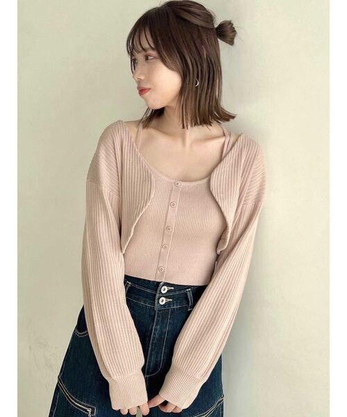 dazzlin（ダズリン）の「フロントボタンビスチェアンサンブル（アンサンブル・レディース・ピンク/ブラック/オフホワイト・FREE）」の16枚目の写真