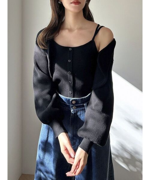 dazzlin（ダズリン）の「フロントボタンビスチェアンサンブル（アンサンブル・レディース・ピンク/ブラック/オフホワイト・FREE）」の18枚目の写真